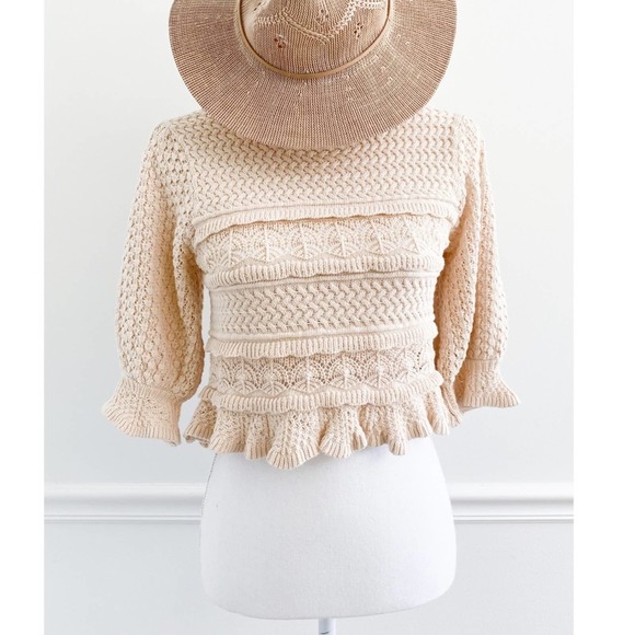 By Together Tops - By Together Crochet Knit Ruffle Top